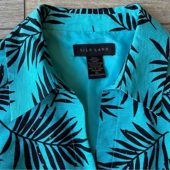 Vintage  Silk Land Pure Silk Sequins Blazer - Picture 5 of 14